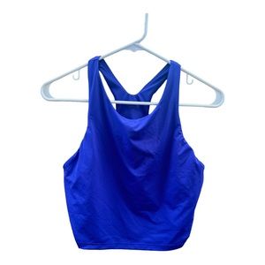 Athleta Blue Built in Bra Crop Tank Top // Size Medium